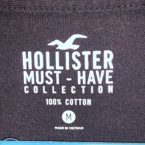 NWT Black Hollister Men short sleeve tee shirt medium 100% cotton - Picture 4 of 8